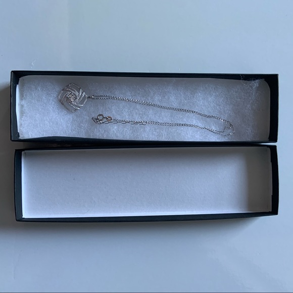 CZ and sterling silver 925 fine jewelry necklace - Picture 3 of 5